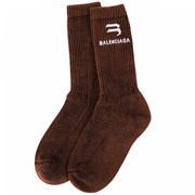 Balenciaga Brown Logo Socks 198736